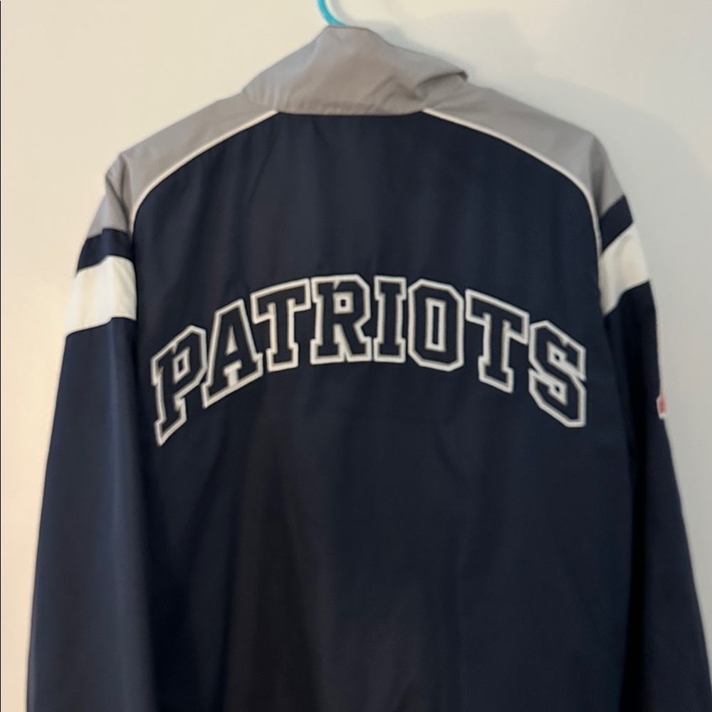 NFL New England Patriots Embroidered 3/4 Zip Windbreaker - Picture 3 of 4